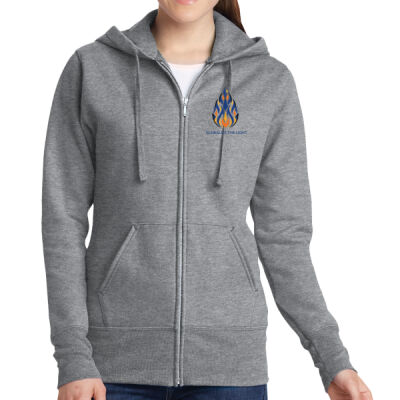 Women's Full Zip Hooded Sweatshirt, Blue and Yellow Design Thumbnail